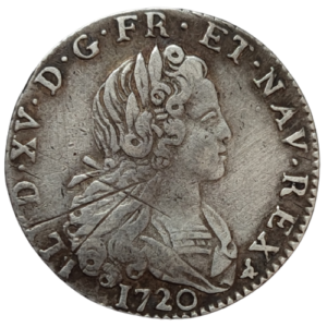 Louis XV, petit Louis d’argent 1720 Rennes