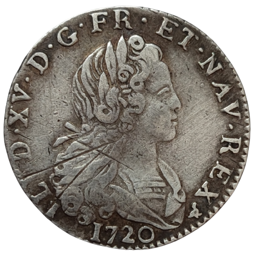 Louis XV, petit Louis d'argent 1720 Rennes
