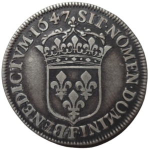 Louis XIV, demi-écu à la mèche longue 1647 Angers