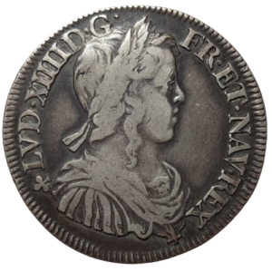 Louis XIV, demi-écu à la mèche longue 1647 Angers