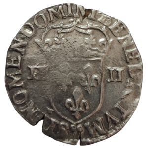 Charles X (la ligue), quart d&rsquo;écu à la croix de face 1596 Dinan