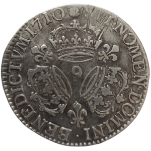 Louis XIV, demi-écu aux trois couronnes 1710 Rennes