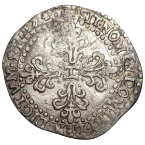 Henri III, quart de franc au col plat 1587 La Rochelle