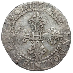 Henri III, franc au col plat 1578 Rouen