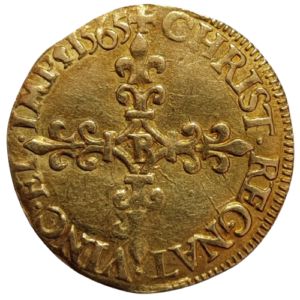 Charles IX, écu d&rsquo;or au soleil 1565 Rouen