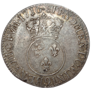 Louis XV, écu Vertugadin 1716 Rennes
