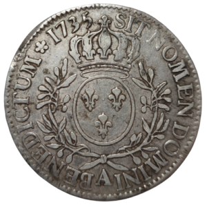 Louis XV, écu aux branches d&rsquo;olivier 1735 Paris