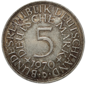République fédérale d’Allemagne, 5 deutsche mark 1970 Munich