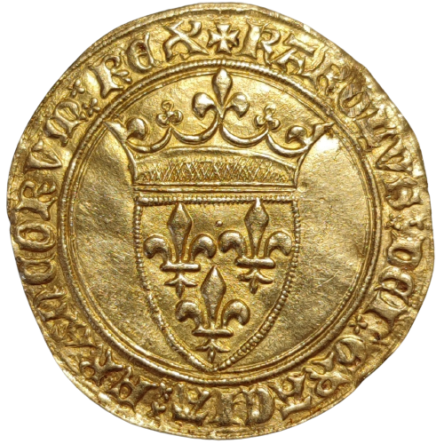 Charles VI, écu d'or à la couronne, 1ère émission