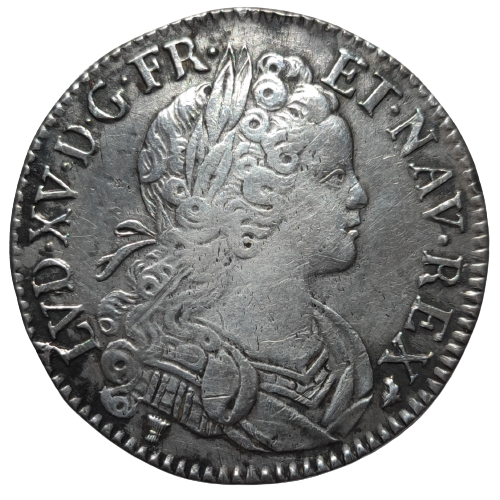 Louis XV, écu de France-Navarre 1719 Rennes