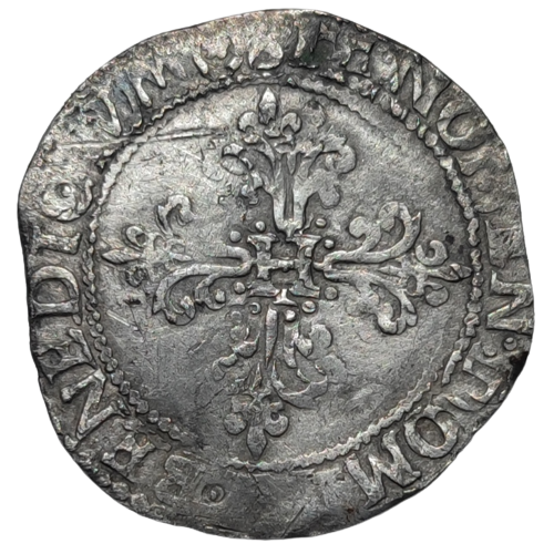 Henri III, quart de franc au col fraisé 1577 Angers