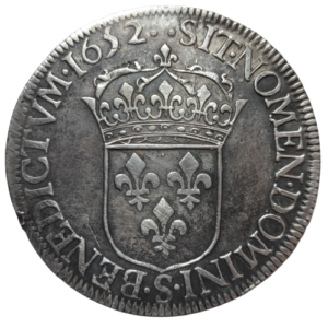 Louis XIV, écu à la mèche longue 1652 Troyes