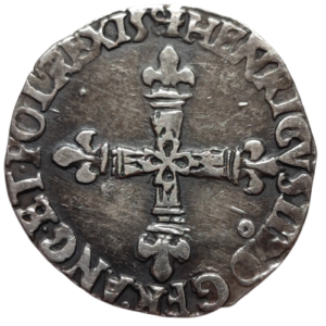 Henri III, huitième d’écu à la croix de face 1581 Rennes