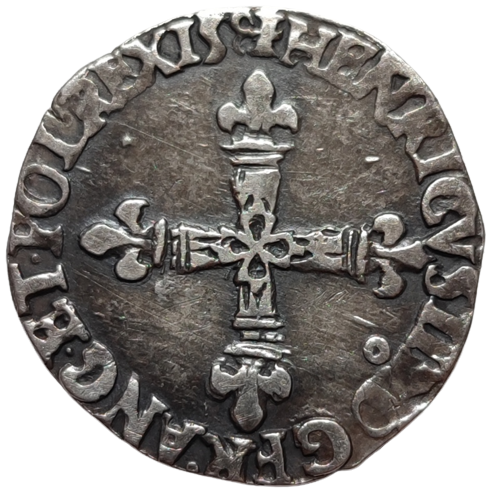Henri III, huitième d'écu à la croix de face 1581 Rennes