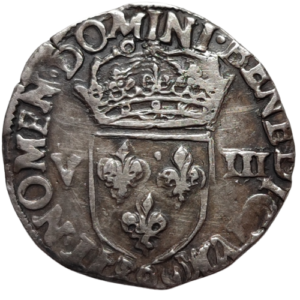 Henri III, huitième d&rsquo;écu à la croix de face 1581 Rennes