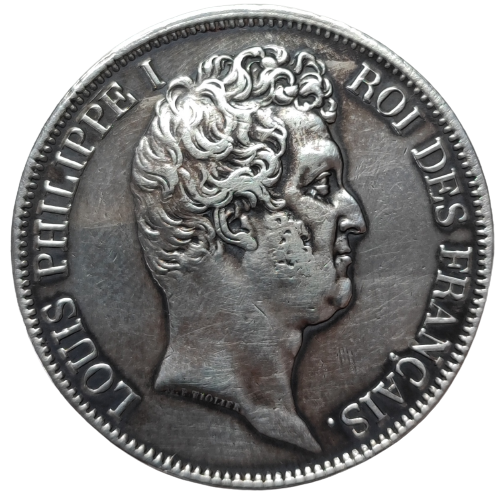 Louis-Philippe 1er, 5 francs, type Tiolier tranche en creux 1831 Lille