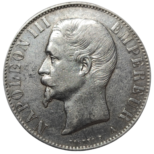 Napoléon III, 5 francs, tête nue 1856 Paris