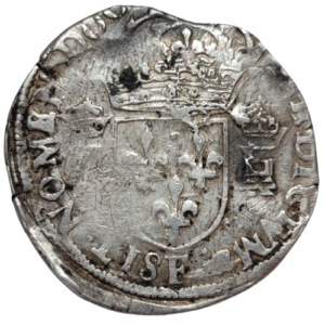 Henri III, teston au col fraisé, 3ème type 1575 Angers
