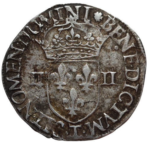 Henri III, quart d'écu à la croix de face 1578 Nantes