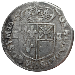 Henri IV, quart d&rsquo;écu du Béarn à la croix de face 1604 Morlaàs