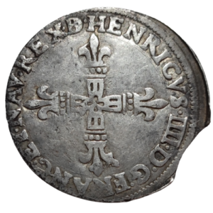 Henri IV, quart d’écu du Béarn à la croix de face 1604 Morlaàs