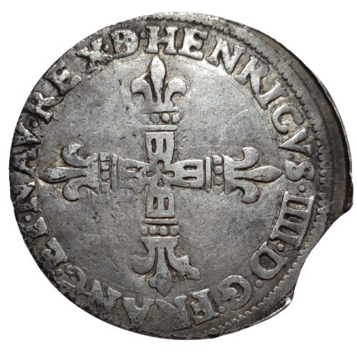 Henri IV, quart d'écu du Béarn à la croix de face 1604 Morlaàs
