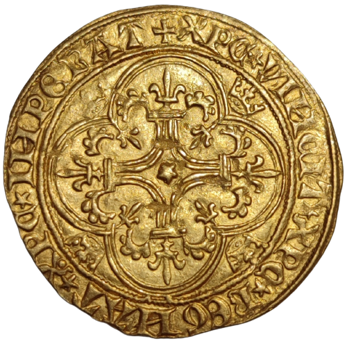 Charles VI, écu d'or à la couronne, 4ème émission Saint-Lô