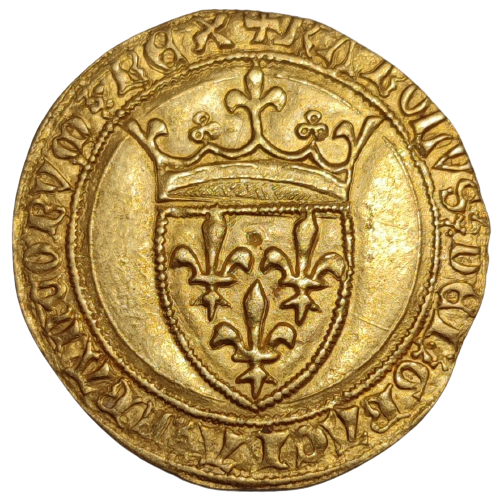 Charles VI, écu d'or à la couronne, 4ème émission Saint-Lô