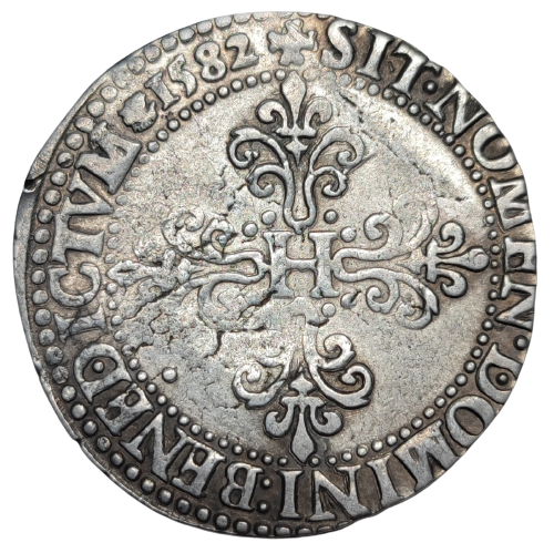 Henri III, franc au col plat 1582 Paris