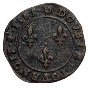 Henri III, double tournois 1585 Saint-Lô