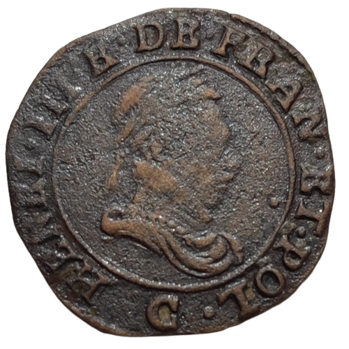 Henri III, double tournois 1585 Saint-Lô