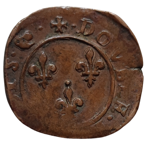 Henri III, double tournois au col fraisé, variété non daté Amiens