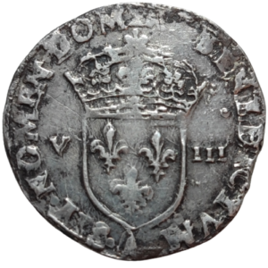 Charles X (la ligue), huitième d’écu à la croix de face 1590 Paris