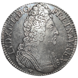 Louis XIV, écu aux trois couronnes 1710 Montpellier