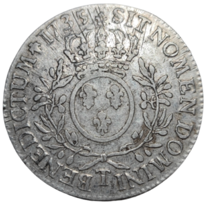 Louis XV, écu aux branches d’olivier 1735 Nantes