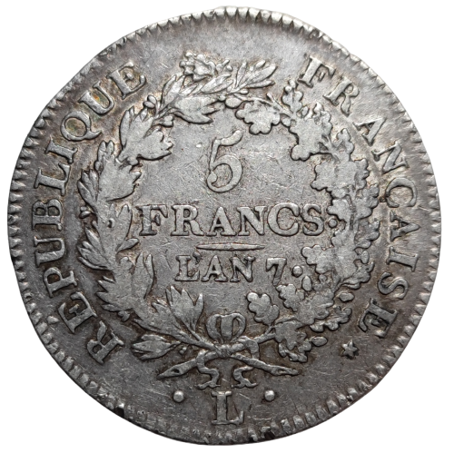 Directoire, 5 francs union et force an 7 Bayonne