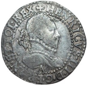 Henri III, demi-franc au col plat 1587 Paris