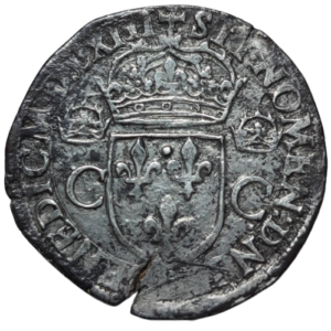 Charles IX, teston, 2ème type 1563 La Rochelle