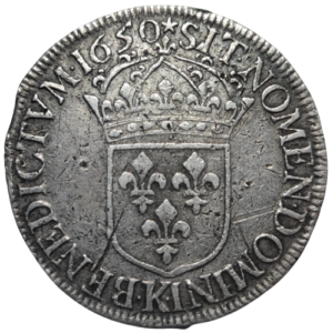 Louis XIV, écu à la mèche longue 1650 Bordeaux