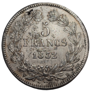 Louis-Philippe 1er, 5 francs, 2ème type Domard 1832 La Rochelle