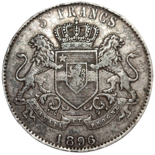 Belgique / Etat indépendant du Congo, Léopold II, 5 francs 1896 Bruxelles