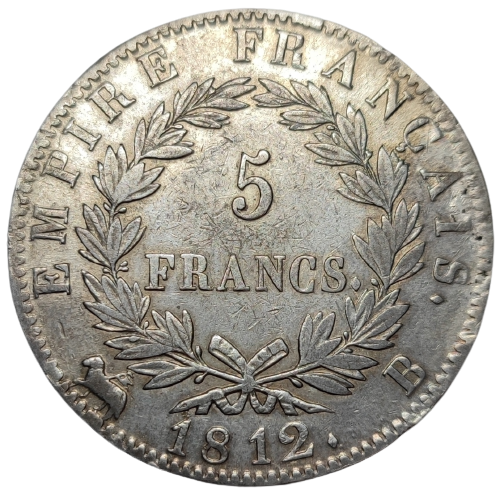 Napoléon 1er, 5 francs Napoléon empereur, empire français 1812 Rouen