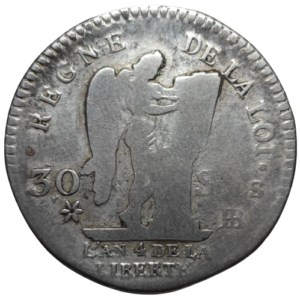 Constitution, 30 sols type Français 1792 Strasbourg