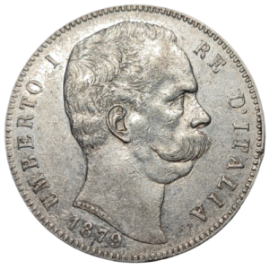 Humbert 1er, 5 lire 1879 Rome