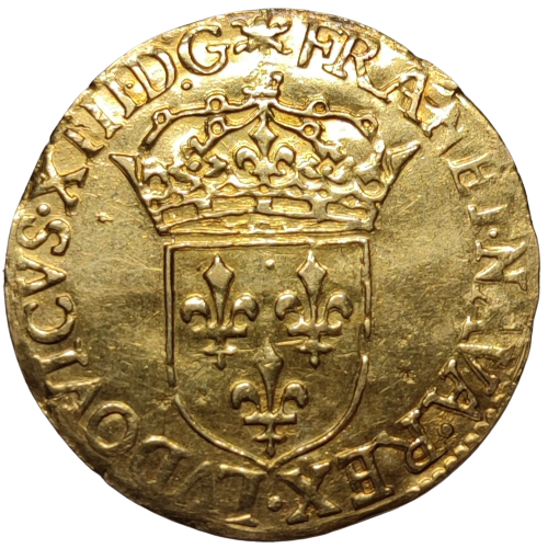 Louis XIII, écu d'or 1635 Rouen
