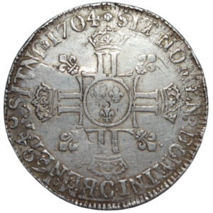 Louis XIV, demi-écu aux 8L, 2ème type 1704 Caen