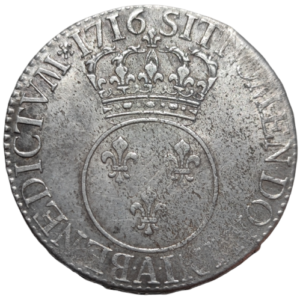 Louis XV, écu vertugadin, flan neuf	 1716 Paris