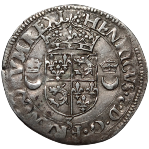 Henri II, douzain du Dauphiné aux croissants, 2ème type, variété aux “2” inversés avers/revers 1552 Grenoble