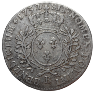 Louis XV, demi-écu aux branches d&rsquo;olivier 1732 Rouen