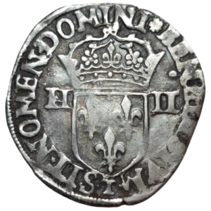 Charles X (la ligue), quart d&rsquo;écu à la croix de face 1590 Nantes